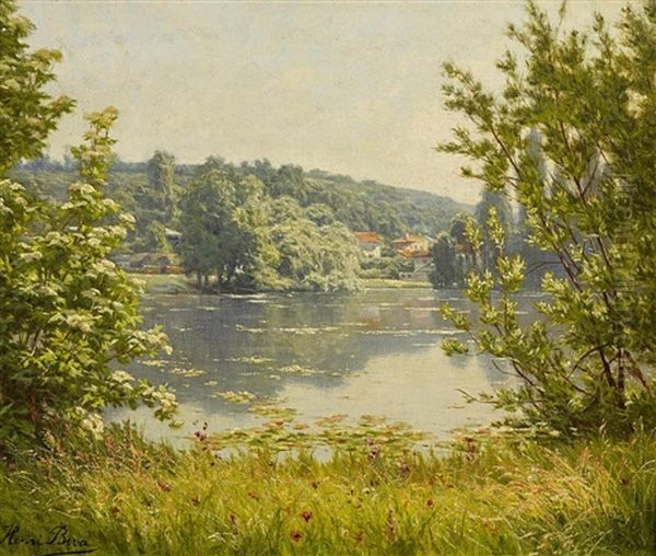 Sommerliche Flusslandschaft Oil Painting by Henri Biva