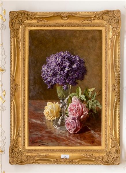 Bouquet De Violettes Oil Painting by Henri Biva