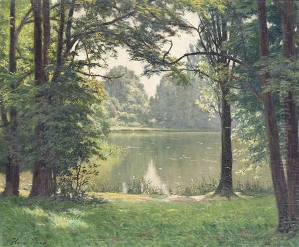 Au Bords Du Riviere Oil Painting by Henri Biva