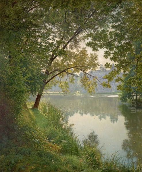 From Waters Edge Oil Painting by Henri Biva