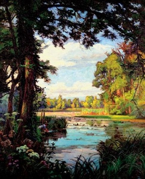 Lavandiere Oil Painting by Henri Biva