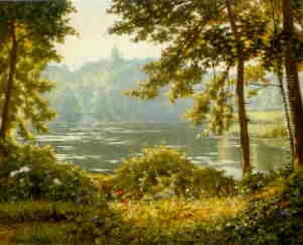 A Fresh Spring Morning Oil Painting by Henri Biva