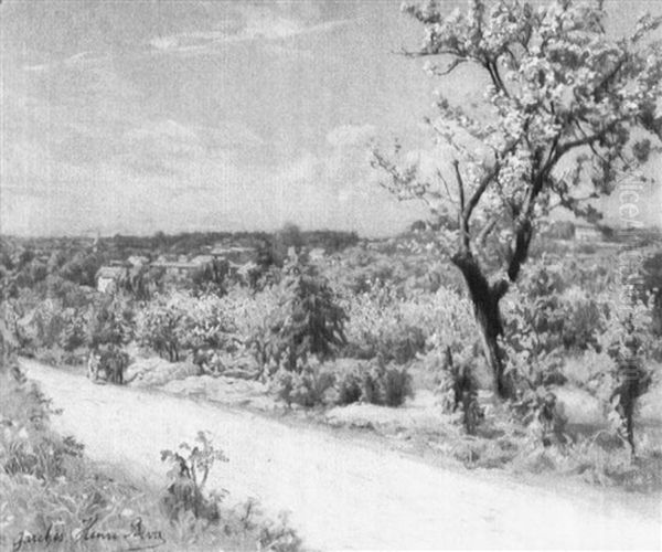 View Of Garches Oil Painting by Henri Biva