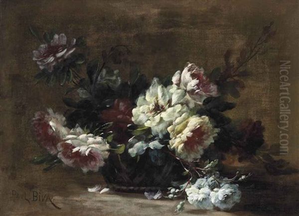 Peonies Oil Painting by Paul Biva