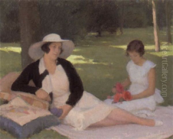 Resting In The Shade Oil Painting by Fernand (Achille Lucien) Bivel