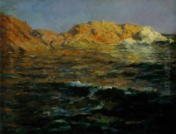 Coastal Scene Oil Painting by William Johnson Bixbee