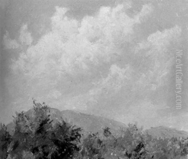 Paugus From Tamworth Village Oil Painting by William Johnson Bixbee