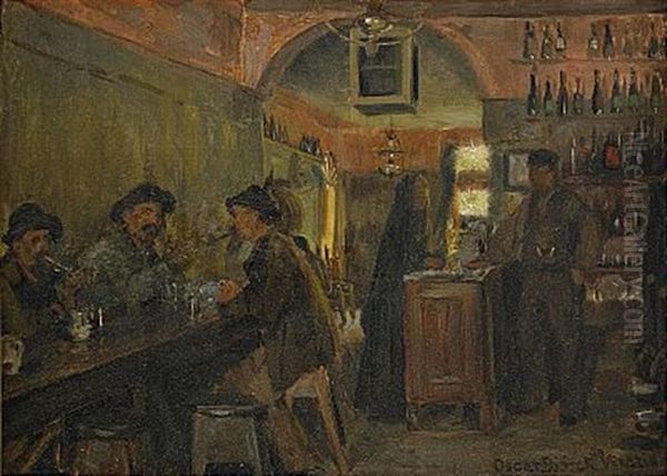 Fran En Trattoria I Venedig Oil Painting by Gustaf-Oskar Bjoerk