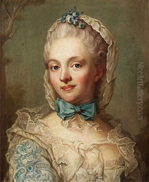 Grevinnan Anna Elisabeth Lowenhielm Oil Painting by Jacob Bjork