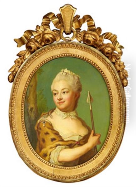 Charlotte De Geer Som Diana Oil Painting by Jacob Bjork