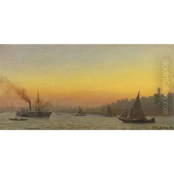 View Of Constantinople Oil Painting by Aleth Bjorn