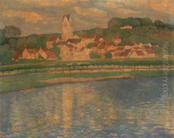 Auvers Sur Oise Oil Painting by Gerrit Willem Van Blaaderen