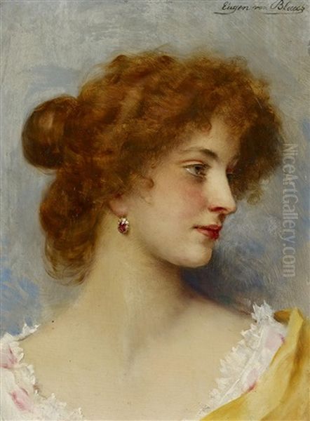 Bildnis Einer Jungen Dame Oil Painting by Eugen von Blaas