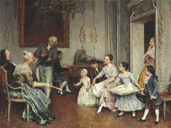 The Introduction Oil Painting by Eugen von Blaas