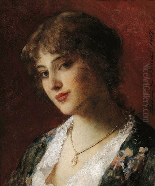 Portait Of A Girl Oil Painting by Eugen von Blaas