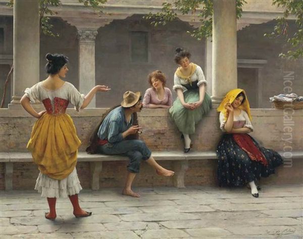 Gossip Oil Painting by Eugen von Blaas