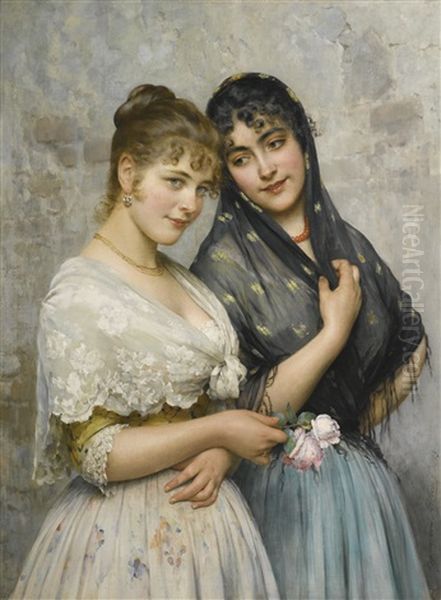 Venetian Beauties Oil Painting by Eugen von Blaas