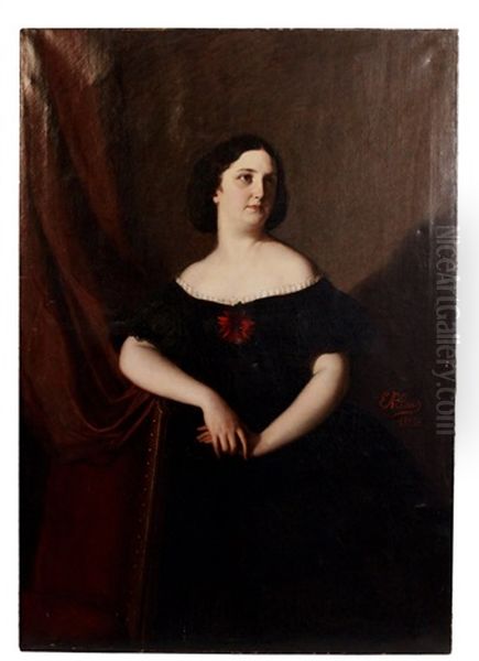 Portrait De Dame Oil Painting by Eugen von Blaas