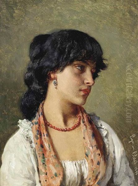 Gentle Beauty Oil Painting by Eugen von Blaas