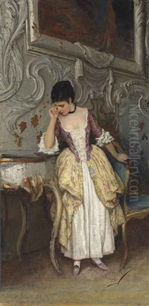 A Moment Of Sadness Oil Painting by Eugen von Blaas