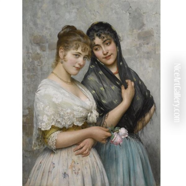 Venetian Beauties Oil Painting by Eugen von Blaas