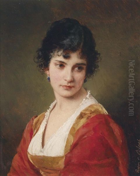 Portrat Einer Jungen Frau Oil Painting by Eugen von Blaas