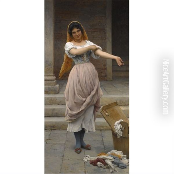 The Laundress Oil Painting by Eugen von Blaas