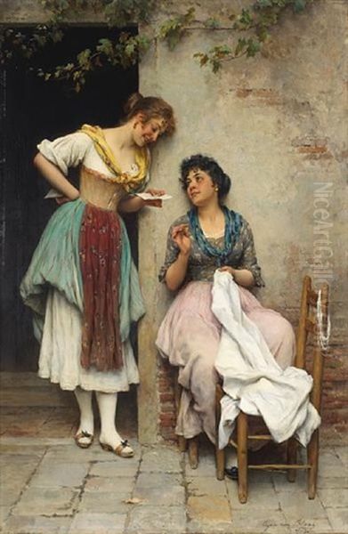 The Love Letter Oil Painting by Eugen von Blaas