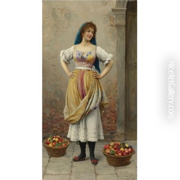 The Market Girl Oil Painting by Eugen von Blaas