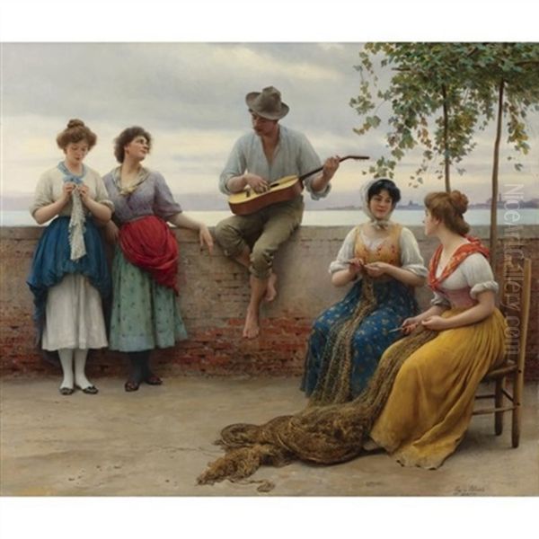 The Serenade Oil Painting by Eugen von Blaas