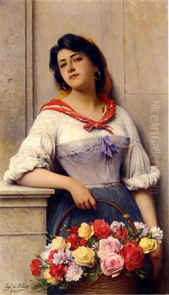 The Flower Girl by Eugen von Blaas