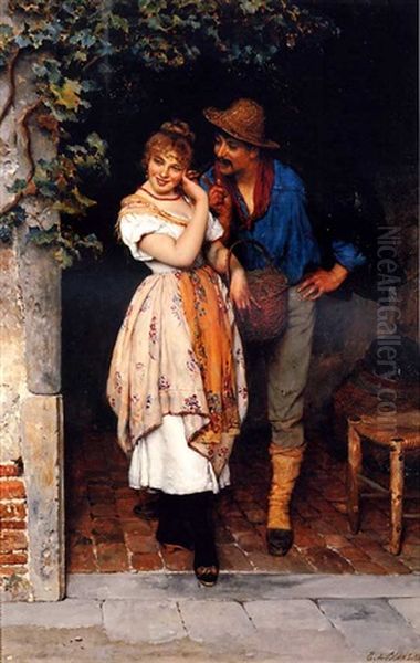 The Suitor Oil Painting by Eugen von Blaas