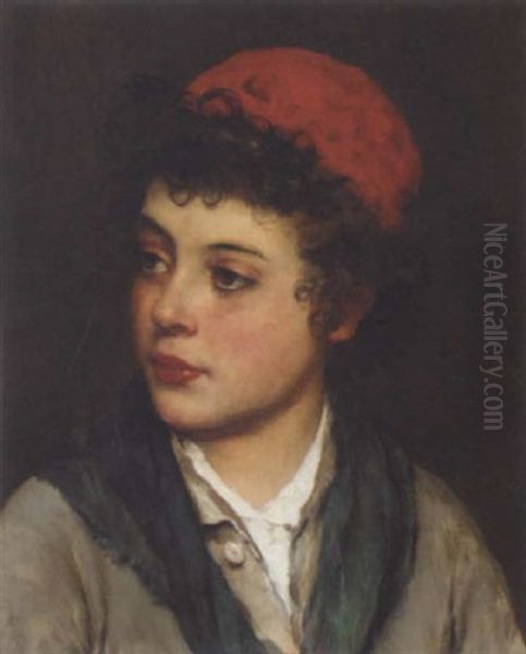 Portrait Of A Boy Oil Painting by Eugen von Blaas