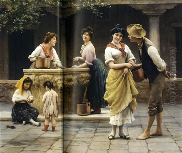 Gossiping At The Well by Eugen von Blaas