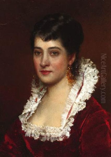 Portrat Einer Jungen Dame Oil Painting by Eugen von Blaas