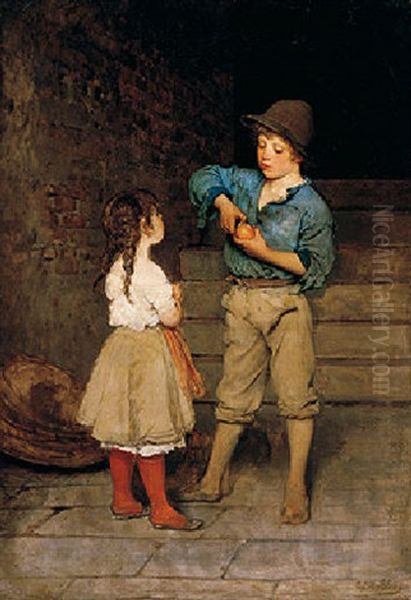 Zwei Kinder Oil Painting by Eugen von Blaas