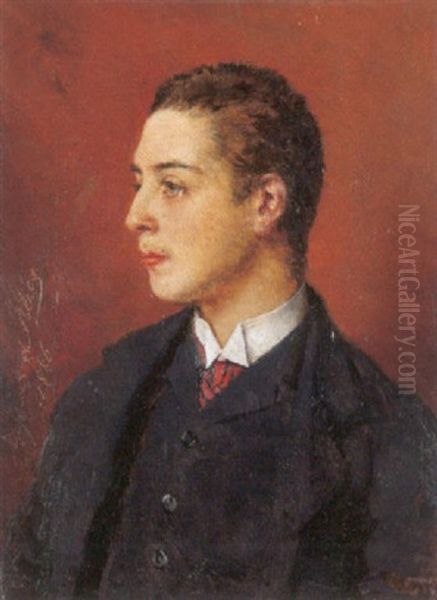 Ritratto Di Giovane Uomo Di Profilo Oil Painting by Eugen von Blaas