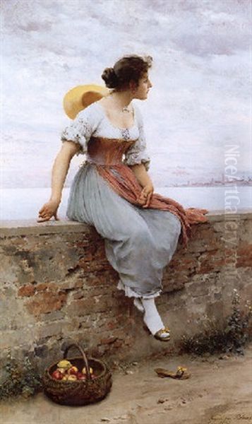 A Pensive Moment Oil Painting by Eugen von Blaas