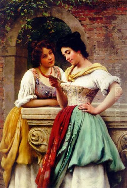 Shared Correspondance Oil Painting by Eugen von Blaas