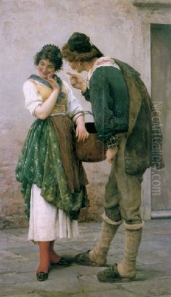 Secret Whisperings Oil Painting by Eugen von Blaas