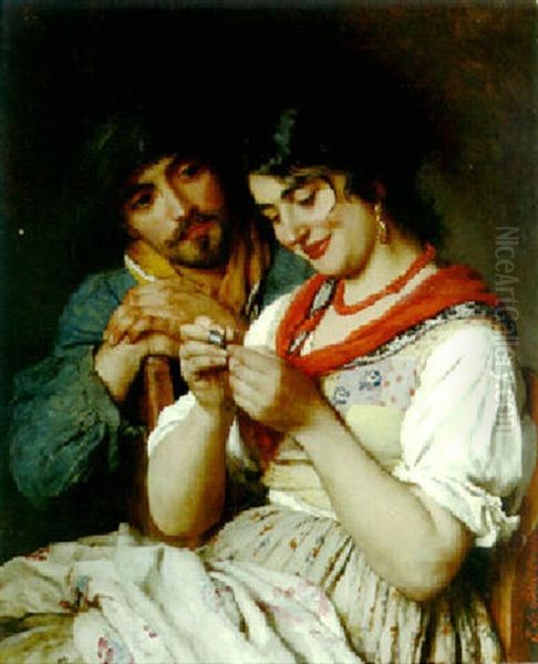 The Seamstress Oil Painting by Eugen von Blaas