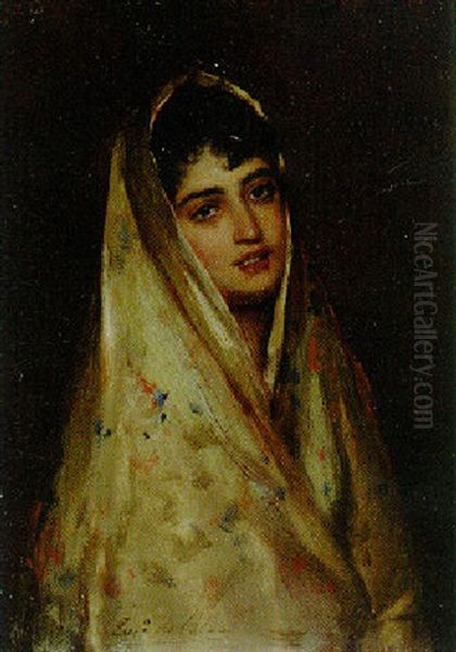 A Beauty Oil Painting by Eugen von Blaas