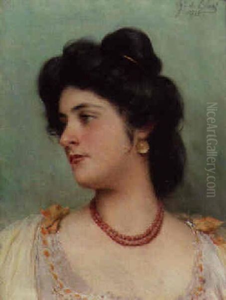 Portrait Of A Lady Oil Painting by Eugen von Blaas