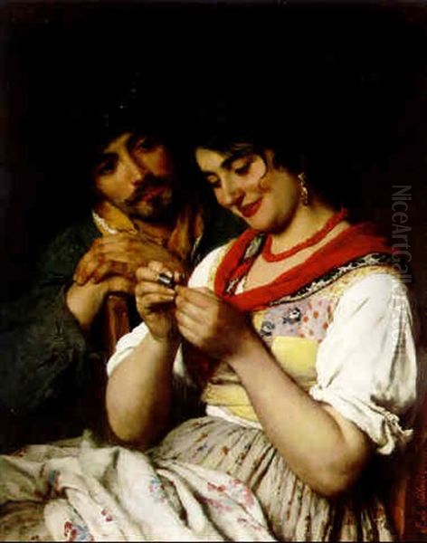 The Seamstress Oil Painting by Eugen von Blaas