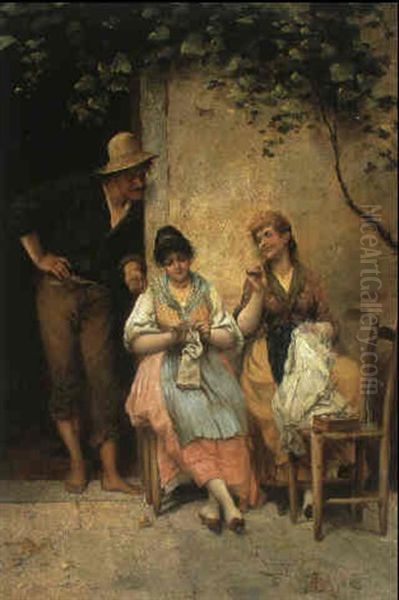 Der Flirt Oil Painting by Eugen von Blaas