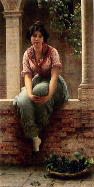 The Grape Seller Oil Painting by Eugen von Blaas