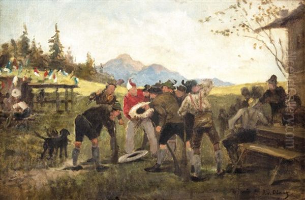 Meinungsverschiedenheiten Beim Schutzenfest by Julius von Blaas