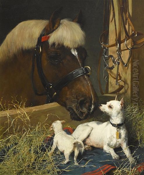 The New Stable Companion Oil Painting by Julius von Blaas