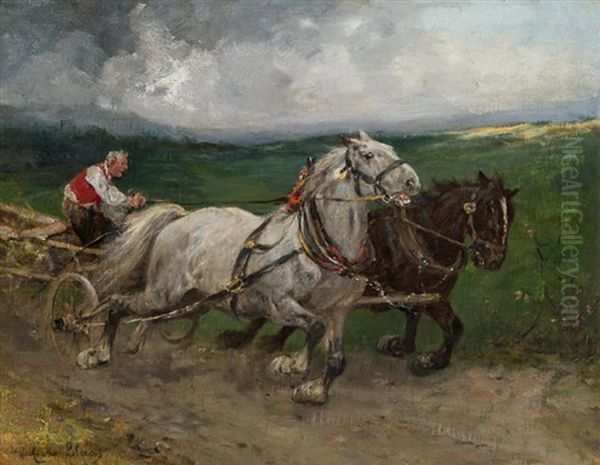 Ubern Strang Oil Painting by Julius von Blaas