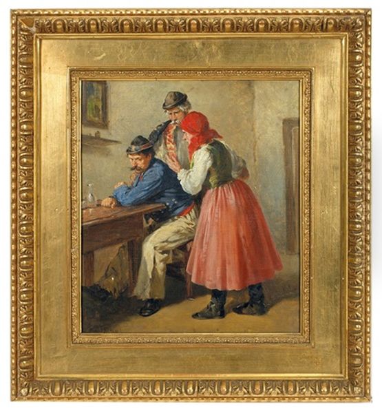 Die Zankische Bauerin Oil Painting by Julius von Blaas